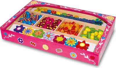 Produktbild von Small Foot 1982 Fädelschmuck aus Holz, mit vielen Elementen, mehrfarbig (1 Set)