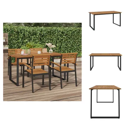 Immagine prodotto di vidaXL Tavolo da giardino con gambe a forma di U 160x80x75 cm Legno massello di acacia - Tavoli da giardino