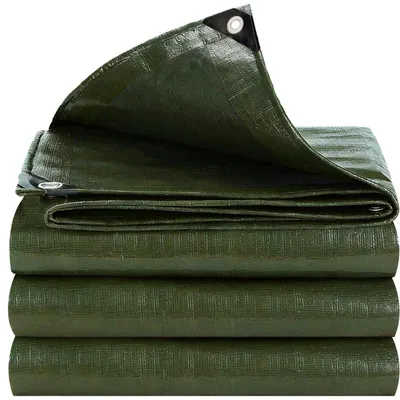Immagine prodotto di Telo di copertura impermeabile, verde, 2,5 x 5 metri, 160 g/m², con occhielli