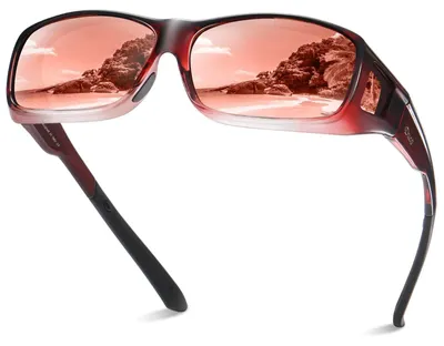 Produktbild von Sonnenbrille in Rot, polarisiert, für Brillenträger, uni