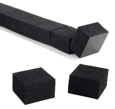 Schaumstoffpads 20x20x12 mm, 100 St., schwarz, selbstklebend