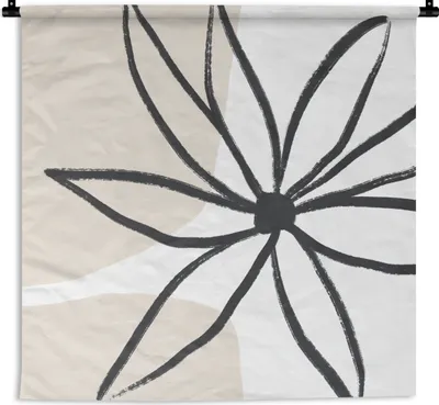 Produktbild von MuchoWow® Wandteppich Wandbehang Blumen - Minimalismus - Pastell 150x150 cm Tapisserie Dekoration Wandtuch - Wohnaccessoires - Modernes