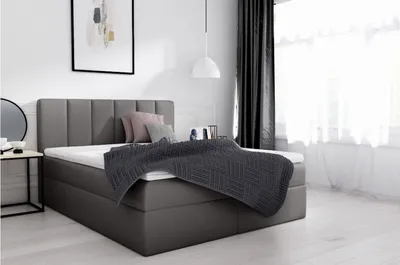 Obrázek produktu pro Manželská postel 200x200 SVEN - šedá  + topper