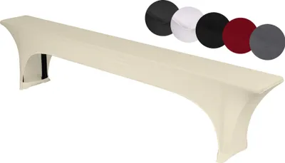 Produktbild von TexDeko Stretch Bierbankhussen für Bierzeltgarnitur 220cm (nur Bank) Husse für Bierbank strapazierfähig bügelfrei (Creme)