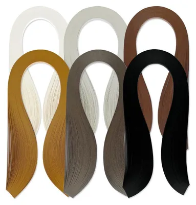 Quilling-Set, 600 Streifen, 6 Farben, 39 cm Länge, 7 mm Breite
