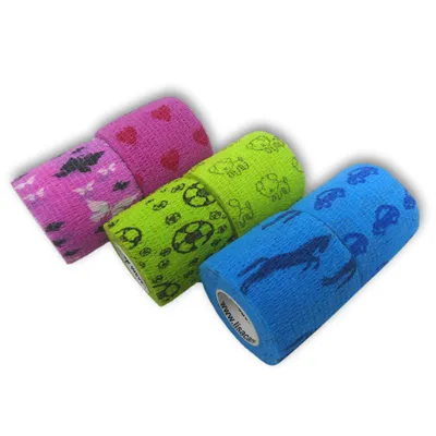 Produktbild von LisaCare Kinderpflaster - Selbstklebender Pflasterverband - 5cm x 4,5m - Kindermotive - 6er Set kohäsive Bandage