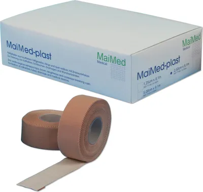 Produktbild von #MaiMed Plast Heftpflaster hautfarben 12 Rollen 2,5 cm x 9,1 m