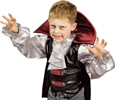 Produktbild von K31250499-140-152 schwarz-weiß Kinder Vampirkostüm Halloween Gr.140-152