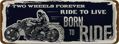 Produktbild von vianmo Blechschild 10x27 cm Ride to live Born to ride