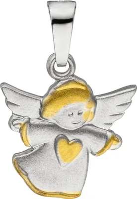 Produktbild von JOBO Anhänger Engel Schutzengel 925 Sterling Silber bicolor matt Silberanhänger