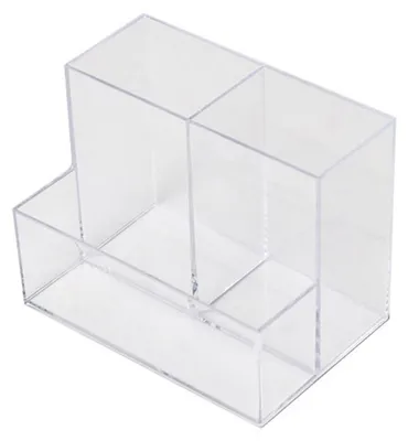 Zdjęcie produktu dla Pojemnik na długopisy akrylowy, przezroczysty, z wieloma przegródkami, do biurka, artykuły piśmiennicze, pojemnik do przechowywania, organizer do biura, szkoły, domu