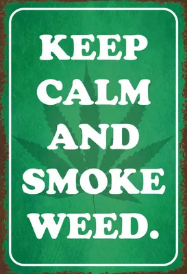 Produktbild von vianmo Holzschild 30x20 cm keep calm and smoke weed