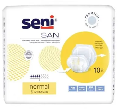 Obrázok produktu pre Pieluchy anatomiczne Seni San Normal, 10 sztuk - Długi termin ważności!