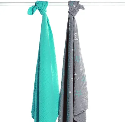 Obrázok produktu pre Mušelínové zavinovacie plienky 120x120 cm, 2 ks, 100% bavlna, Oeko-Tex, predprané, savé, pre bábätká