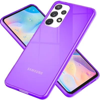 Obrázek produktu pro Průhledné neonové silikonové pouzdro pro Samsung Galaxy A53, ochranný kryt mobilního telefonu TPU pouzdro fialové barvy