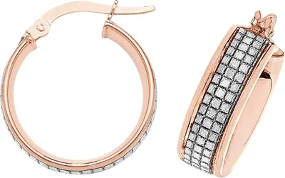 Image de Boucles d'Oreilles Créoles Femme Or Rose 375/1000 - 15mm; TRS15953MM15