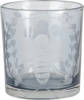 Produktbild von Clayre & Eef Teelichthalter Ø 7x8 cm Grau Glas Biene
