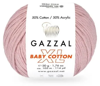 Obrázek produktu pro Příze Gazzal Baby Bavlna XL 3444, barva: světle růžová – pro pletení a háčkování