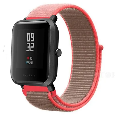 Produktbild von Strap-it Xiaomi Amazfit Bip Nylonarmband (Neonrosa)