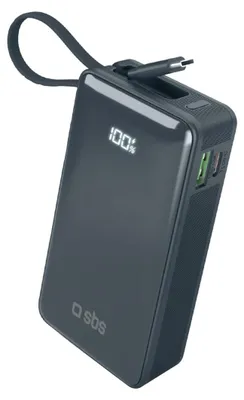 Obrázok produktu pre SBS TTBB10000LCDTCPD20B, 10000 mAh, Adaptive Fast Charging, Power Delivery, Modrá