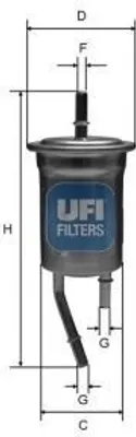 Produktbild von Kraftstofffilter UFI 31.828.00 für KIA RIO II (JB) Filtereinsatz