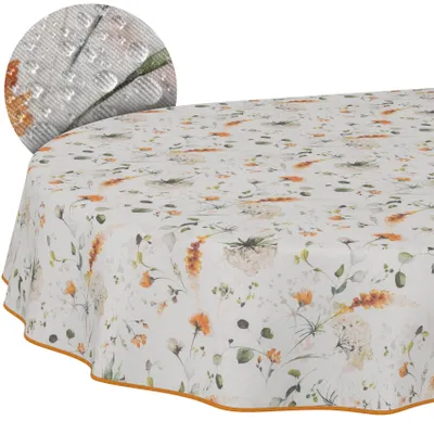 Tischdecke 3.0 Floral Frühling Bunt Oval 180x140cm Band Wachstuch abwaschbar, Hauptbild