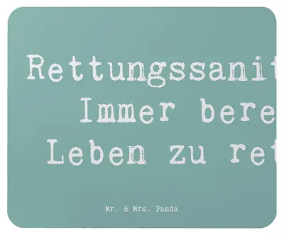Produktbild von Mr. & Mrs. Panda Mauspad Spruch Rettungssanitäter Held - Meeresbrise - Geschenk, Bedanken, Rettungsdienst, Mousepad, Rettungswagen, laptop, pc, Danke sagen, Mouse Pad