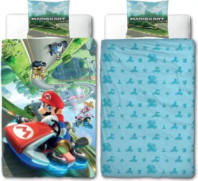 Zdjęcie produktu dla Pościel Mario Bros Mario II Microfibre, Poszwa na Kołdrę 140 x 200 cm, Poszewka na Poduszkę 63 x 63 cm