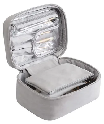 Obrázok produktu pre Veľká kozmetická taška na make-up a toaletné potreby, sivá farba