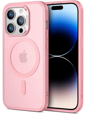 Image de Coque pour iPhone 14 Pro, compatible MagSafe, hybride avec aimant, protection contre les chutes, résistante aux rayures, couleur rose clair