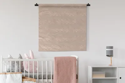 Produktbild von MuchoWow® Wandteppich Wandbehang Muster - Rosa - Linie 90x90 cm Tapisserie Dekoration Wandtuch - Wandaufhänger