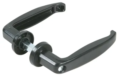 Image de Béquille double pour porte métallique 35-50mm carré 8mm noire - IBFM - 435035