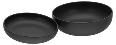 Salatschüssel-Set 2-teilig, Steinzeug, schwarz, Ø 26/22 cm