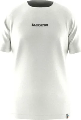 Weißes T-Shirt "Moon Climb" von La Sportiva; geeignet für Herren; mit kurzem Ärmel und Logo auf der Brust.