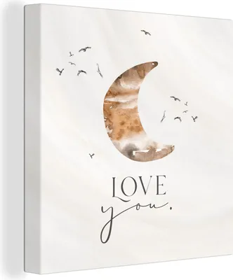 Produktbild von MuchoWow® - Leinwandbilder - Zitate - Sprichwörter - Kinder - Liebe dich - Jungen - Mädchen - Kinder, Wandbild, Wanddeko Bilder Wohnzimmer, 50x50 cm