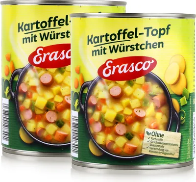 Produktbild von Erasco Kartoffel-Topf mit Würstchen 800g Fertigessen (2er Pack)