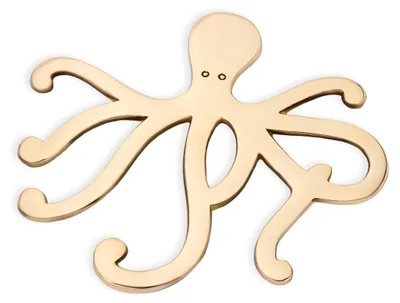 Messing-Untersetzer Oktopus 20x17 cm maritim