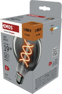 LED Lampe DECO SMOKED G95 / E27 / 4,5 W (19 W) / 180 lm / flame