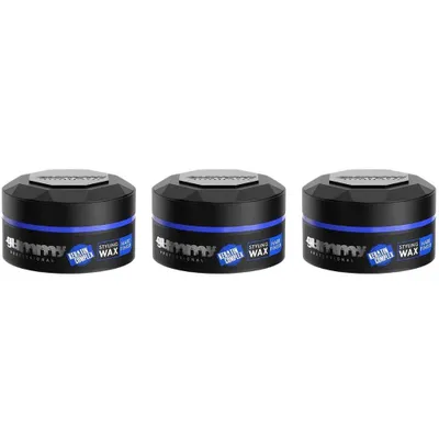 Produktbild von 3er Set Fonex Gummy Hard Finish Haarwachs 150 ml Hairwax extra harten Halt Glanz Blau