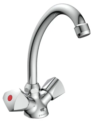 Produktbild von SCHÜTTE Waschtischarmatur CARNEO, Zweigriffarmatur mit Kugelkette, schwenkbarer Wasserhahn Bad Chrom