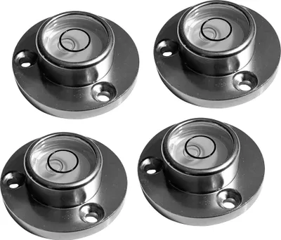 Produktbild von Set mit 4 runden Wasserwaagen mit Aluminiumgehäuse (30x20x12 mm, silber)