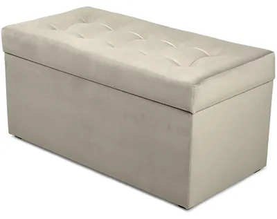 Produktbild von MG Design Polsterhocker Grau 45x90 cm - Stauraum 100L, bis 300 kg, samtig-weich mit Schimmer, pflegeleicht, für Wohnzimmer & Flur