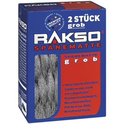 Produktbild von RAKSO Stahlwolle Spänematten Sorte Grob 1 x 2 Stück