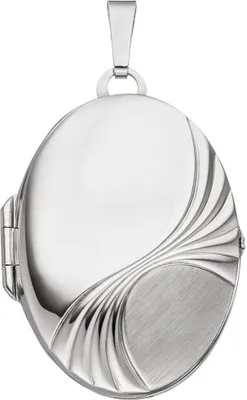 Produktbild von Medaillon Anhänger aus 925 Silber rhodiniert ovalförmig zum Öffnen