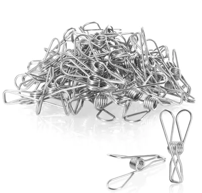 Produktbild von com-four® 50x Wäscheklammer aus Metall - langlebige Handtuchklammern aus rostfreiem Edelstahl - Strandtuchklemmen
