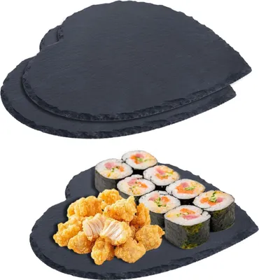 Produktbild von Set mit 2 Schiefertafeln – 10 x 10 cm – Für Sushi, Käse, Tischdekoration