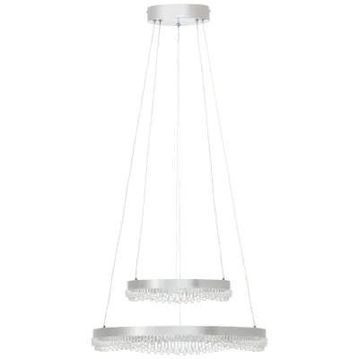 Produktbild von LED Hängelampe, Kristallelemente, dimmbar, Fernbedienung, Silberfarben