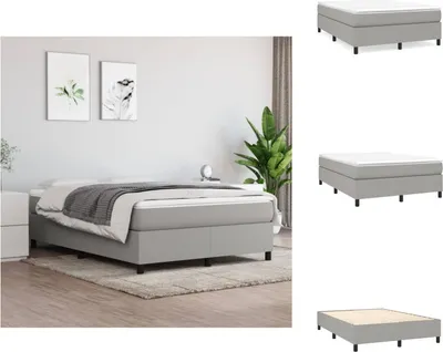 Produktbild von vidaXL Boxspringbett Hellgrau 140x190 cm Stoff - Betten & Bettgestelle