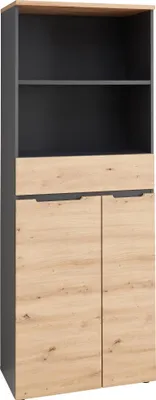 Produktbild von Büroschrank - 75 x 197 cm - Artisan Eiche Nachbildung - Graphit Nachbildung - 3 Einlegeböden