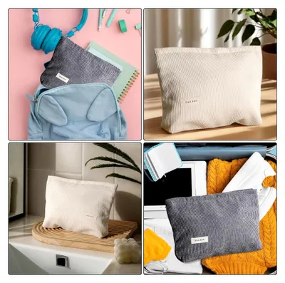 Produktbild von 2 Stück Kleine Kosmetiktasche, Mini Kulturbeutel für Damen, Vielseitige Reise Make-up Tasche mit Reißverschluss